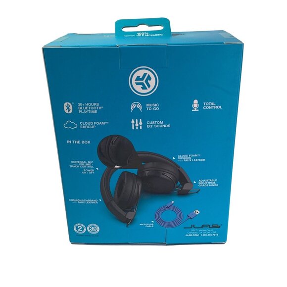 JLAB Wireless Studio Over Ear Headset 30+ Hrs Playtime with Mic New Sealed Box - Picture 2 of 3